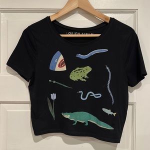 Lorien Stern Black Crop Top Sz M